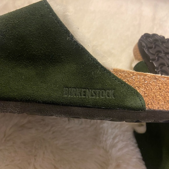 New men’s Birkenstock Arizona Mountain green genuine sheep fur lined sandal 42 - Picture 4 of 9